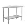 vidaXL Mesa de trabajo de cocina con estante acero inox 120x60x120cm