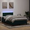 vidaXL Cama box spring con colch&oacute;n y LED terciopelo verde oscuro 120x220 cm