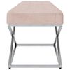 vidaXL Banco de terciopelo y acero inoxidable rosa
