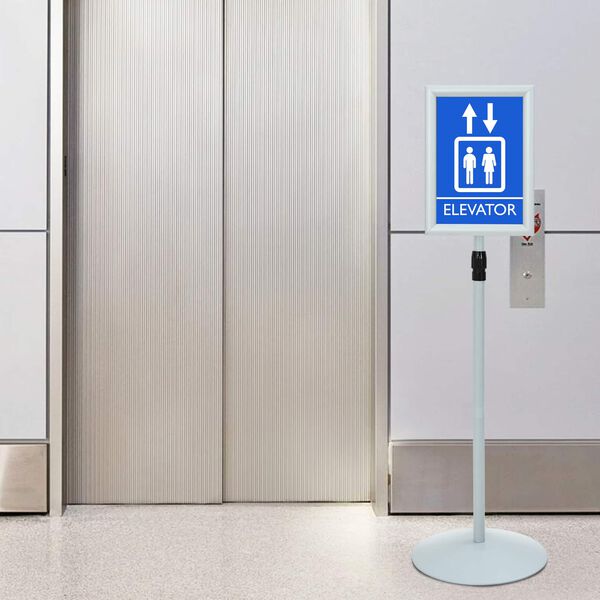 vidaXL Soporte de cartel pedestal Plateado 33 x 33 x 123 cm