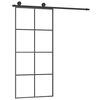 vidaXL Puerta corredera con set herrajes vidrio ESG aluminio 90x205 cm