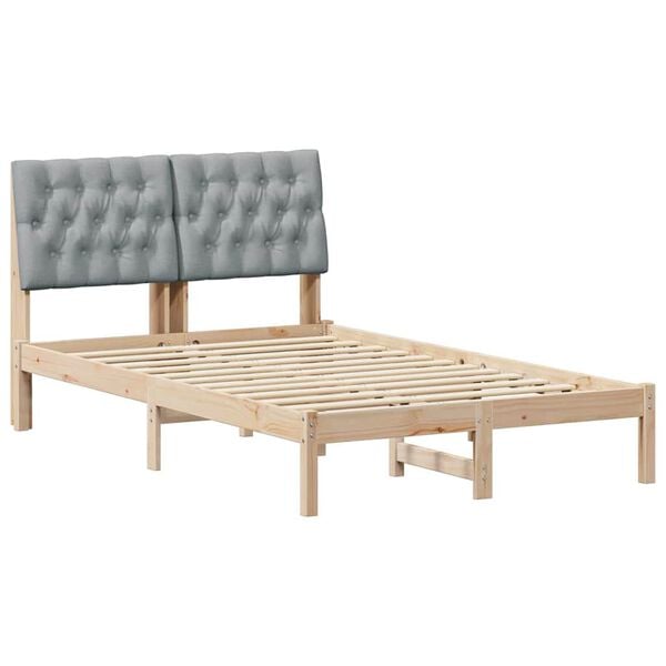 vidaXL Estructura de cama con cabecera Gris Claro 120 x 200 cm