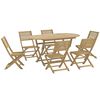 vidaXL Juego de comedor para jard&iacute;n 7 piezas madera maciza acacia