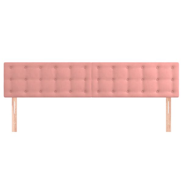 vidaXL Cabeceros 2 unidades de terciopelo rosa 80x5x78/88 cm