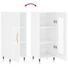 vidaXL Aparador de madera contrachapada blanco brillante 34,5x34x90 cm