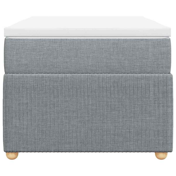 vidaXL Cama box spring con colch&oacute;n tela gris claro 80x200 cm