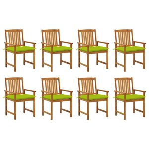 vidaXL Sillas de jard&iacute;n con cojines 8 uds madera maciza de acacia