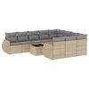 vidaXL Set de sof&aacute;s de jard&iacute;n 11pzas con cojines rat&aacute;n sint&eacute;tico beige