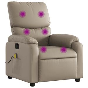 vidaXL Sill&oacute;n de masaje reclinable cuero sint&eacute;tico color capuchino
