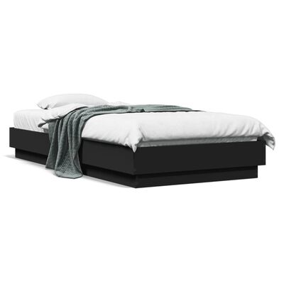 vidaXL Estructura de cama con luces LED negro 75x190 cm