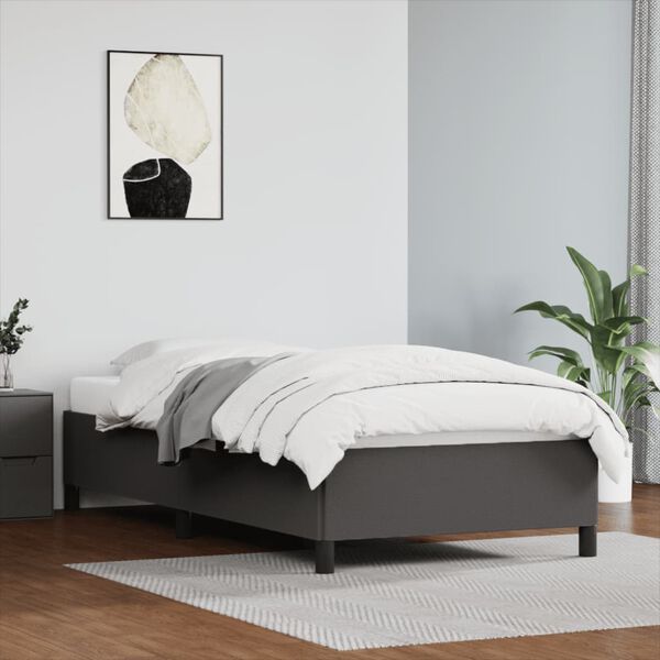 vidaXL Estructura de cama sin colchón cuero sintético gris 90x190 cm