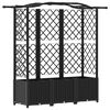 vidaXL Cama elevada con trellis y techo Negro 163 x 40 x 138 cm PP