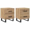 vidaXL Armario de Noche 2 pcs Roble artesanal 40 x 35 x 47,5 cm