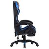 vidaXL Silla gaming con reposapiés cuero sintético azul y negro