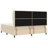vidaXL Cama tipo Box Spring con colch&oacute;n Crema 200 x 200 cm tela