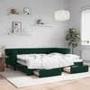 vidaXL Sof&aacute; cama nido con cajones terciopelo verde oscuro 90x200 cm
