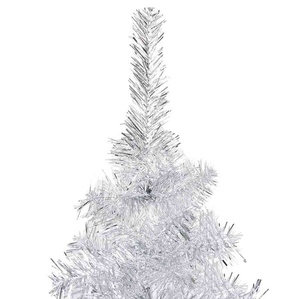 vidaXL &Aacute;rbol de Navidad preiluminado con luces y bolas plateado 240 cm
