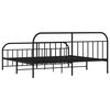 vidaXL Estructura cama sin colch&oacute;n con estribo metal negro 200x200 cm