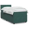vidaXL Cama box spring con colchón terciopelo verde oscuro 90x200 cm