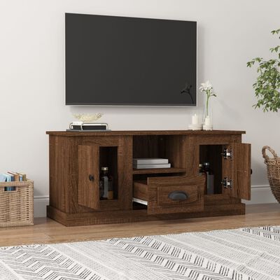 vidaXL Mueble para TV madera contrachapada marrón roble 100x35,5x45 cm