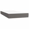 vidaXL Cama box spring colch&oacute;n y LED cuero sint&eacute;tico gris 200x200 cm