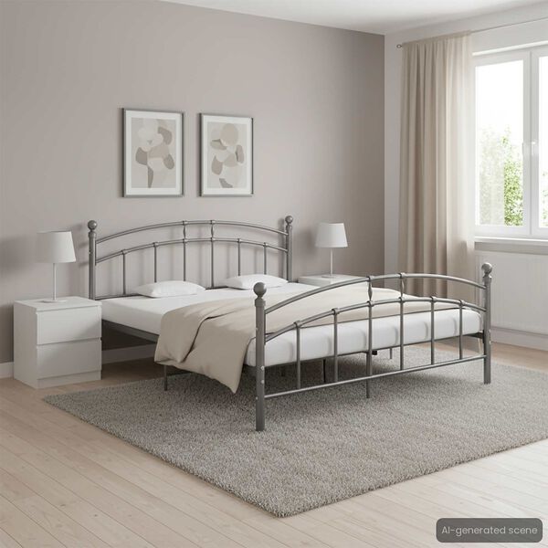 vidaXL Estructura de cama sin colchón metal gris 200x200 cm