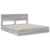 vidaXL Cama con almacenamiento con cabecera Gris Sonoma 180 x 200 cm