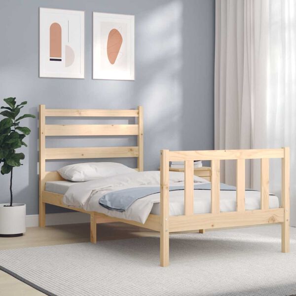 vidaXL Estructura de cama sin colch&oacute;n madera maciza de pino 90x190 cm
