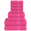 vidaXL Juego de toallas FROGN 8 piezas rosa 360 g/m&sup2;