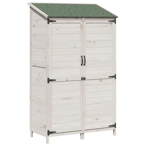 vidaXL Cobertizo de Jard&iacute;n con techo Blanco 106,5 x 56 x 176 cm