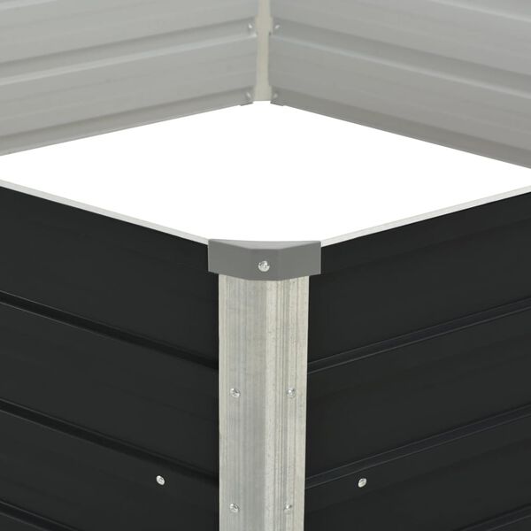vidaXL Jardinera elevada acero galvanizado gris antracita 129x129x45cm