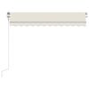 vidaXL Toldo autom&aacute;tico con LED sensor de viento color crema 300x250cm