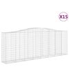 vidaXL Cestas de gaviones 15 uds forma de arco hierro 400x50x140/160cm