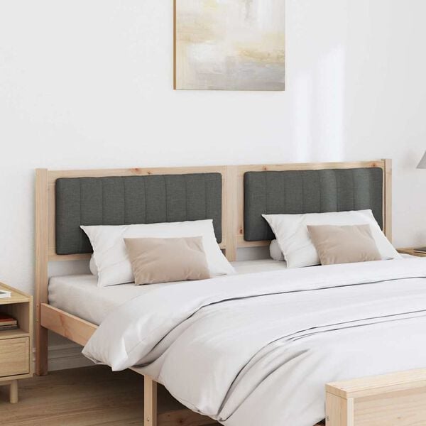 vidaXL Cabecero tapizado Marr&oacute;n 180 cm Madera de pino macizo