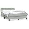 vidaXL Cama box spring con colch&oacute;n terciopelo gris claro 160x220 cm