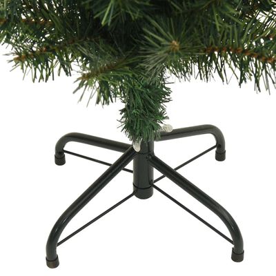 vidaXL Árbol de Navidad artificial delgado y soporte PVC verde 240 cm