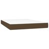 vidaXL Cama box spring colch&oacute;n luces LED tela marr&oacute;n oscuro 140x200cm
