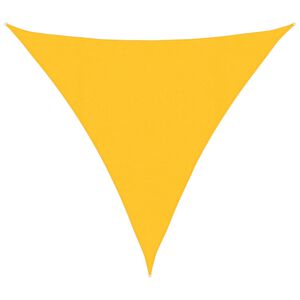 vidaXL Toldo de vela triangular HDPE amarillo 160 g/m&sup2; 4x4x4 m