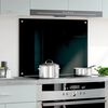 vidaXL Protecci&oacute;n salpicaduras cocina vidrio templado negro 80x60 cm