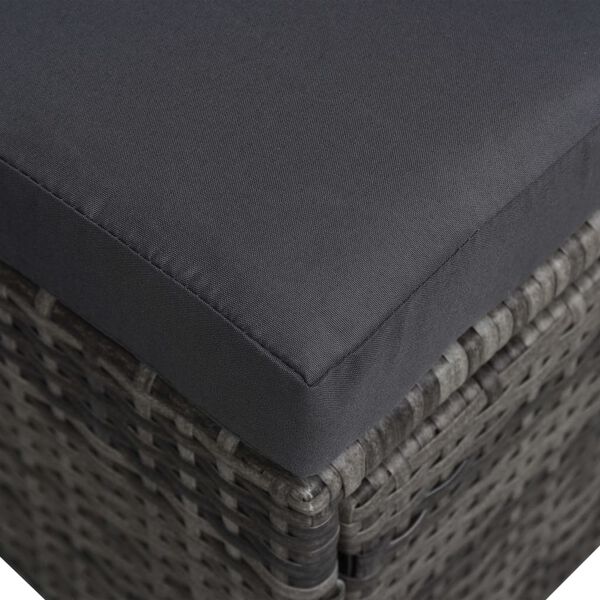 vidaXL Muebles jard&iacute;n 9 pzas y capota rat&aacute;n sint&eacute;tico gris antracita