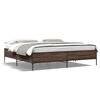 vidaXL Estructura cama madera ingenier&iacute;a metal marr&oacute;n roble 180x200 cm