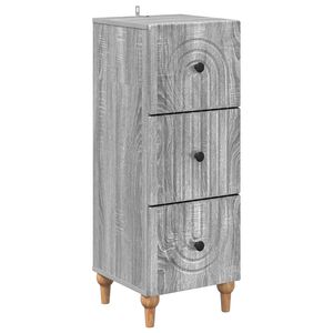 vidaXL Cajonera Gris Sonoma 33 x 34,5 x 90 cm Madera de Ingenier&iacute;a