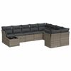 vidaXL Set de sof&aacute;s de jard&iacute;n 10 pzas con cojines rat&aacute;n sint&eacute;tico gris