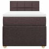 vidaXL Cama box spring con colch&oacute;n tela marr&oacute;n oscuro 90x200 cm