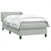 vidaXL Cama box spring con colch&oacute;n terciopelo gris claro 90x220 cm