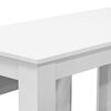vidaXL Mesa de comedor y bancos 3 piezas madera contrachapada blanca