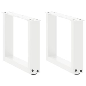 vidaXL Patas para mesa de centro en forma de U (2 unidades), color blanco, 30 x (30-31) cm, acero