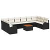 vidaXL Conjunto de sof&aacute;s de jard&iacute;n 11 uds. Negro y crema