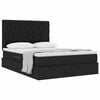 vidaXL Cama con almacenamiento y colch&oacute;n Negro 140 x 190 cm Poli&eacute;ster
