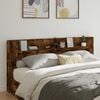 vidaXL Cabecero de cama con luz LED roble ahumado 220x16,5x103,5 cm